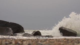 Link to Video | sea spray, sea, wind wave, North Sea, Full High Definition, color, storm