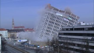 Link to Video | building implosion, Munich, high-rise building, Agfa-Gevaert