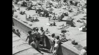 Link to Video | Paul Karl Lieberenz, summer, crowd, Lido, leisure, Germany, recreation, 1950, lake, 1950s, Großer Wannsee, beach, daytime, 1959, West Berlin, bathing site, Berlin, West Germany, Badegast