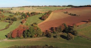 Link to Video | landscape, Saarland, autumn, rural area, Germany, aerial shot, upland