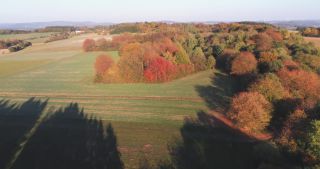 Link to Video | landscape, Saarland, autumn, rural area, Germany, aerial shot, upland