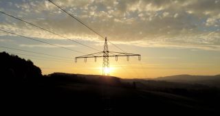 Link to Video | landscape, Saarland, cumulus, rural area, Germany, overhead power line, woodland, aerial shot, hill, transmission tower