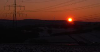 Link to Video | landscape, Saarland, winter, Germany, power cable, 4K resolution, 2021, electricity pylon type, Neunkirchen, transmission tower