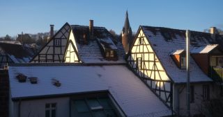 Link to Video | Saarland, winter, Germany, Ottweiler, old town, snow