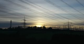 Link to Video | landscape, Saarland, winter, Germany, power cable, 4K resolution, 2021, electricity pylon type, Neunkirchen, transmission tower