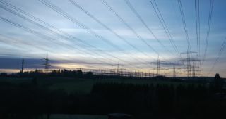 Link to Video | landscape, Saarland, winter, Germany, power cable, 4K resolution, 2021, electricity pylon type, Neunkirchen, transmission tower