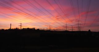 Link to Video | landscape, Saarland, winter, Germany, power cable, 4K resolution, 2021, electricity pylon type, Neunkirchen, transmission tower