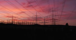Link to Video | landscape, Saarland, winter, Germany, power cable, 4K resolution, 2021, electricity pylon type, Neunkirchen, transmission tower