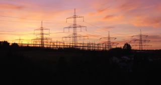 Link to Video | landscape, Saarland, winter, Germany, power cable, 4K resolution, 2021, electricity pylon type, Neunkirchen, transmission tower