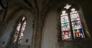 Link to Video | Lorraine, summer, France, stained glass, church building, statue, Grand Est, departmental council of Meuse, 4K resolution, 2019, Hattonchâtel, saint