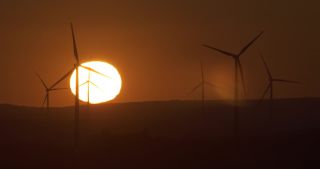 Link to Video | dusk, Saarland, renewable energy, electricity, Germany, sunset, wind turbine generator system, alternative energy, wind power, wind turbine, wind energy, hill, Marpingen