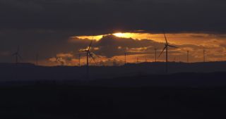 Link to Video | dusk, Saarland, renewable energy, electricity, Germany, sunset, wind turbine generator system, alternative energy, wind power, wind turbine, wind energy, hill, Marpingen