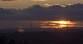 Link to Video | dusk, Saarland, renewable energy, electricity, Germany, sunset, wind turbine generator system, alternative energy, wind power, wind turbine, wind energy, hill, Marpingen