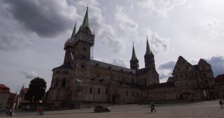 Link to Video | Franconia, Germany, time-lapse photography, 4K resolution, 2019, Bamberg, vehicle, Romanesque architecture, human, Bamberg Cathedral, Bavaria