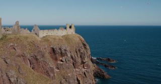 Link to Video | blue, summer, medieval architecture, United Kingdom, North Sea, Aberdeenshire, Scotland, 4K resolution, 2022, cliffed coast, Dunnottar Castle, coast