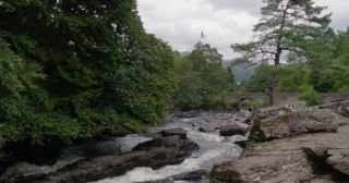 Link to Video | Killin, Scottish Highlands, landscape, summer, Falls of Dochart, United Kingdom, rural area, whitewater, Stirling, Scotland, 4K resolution, river, 2022