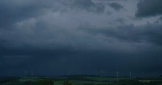 Link to Video | landscape, tree, weather, Saarland, renewable energy, spring, rural area, Germany, rolling country, 4K resolution, wind turbine generator system, wind power, 2022, wind turbine, wind energy, rain