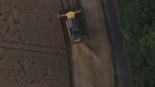 Link to Video | landscape, agriculture, Saarland, summer, Germany, food, crop, 4K resolution, combine harvester, aerial shot, 2022, St. Wendel