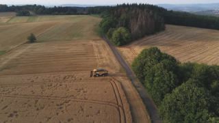 Link to Video | landscape, agriculture, Saarland, summer, Germany, food, crop, 4K resolution, combine harvester, aerial shot, 2022, St. Wendel