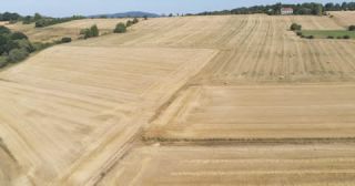 Link to Video | landscape, agriculture, Saarland, summer, straw, rural area, Germany, field, harvest, 4K resolution, farming business, aerial shot, 2022, St. Wendel