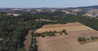 Link to Video | landscape, agriculture, Saarland, climate change, summer, rural area, Germany, crop, 4K resolution, drought, heat, aerial shot, 2022, St. Wendel, global warming