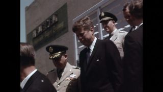 Link to Video | President of the United States, military police, state visit, 1967, West Berlin, Checkpoint Charlie, John F. Kennedy