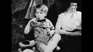 Link to Video | passenger train, Germany, 1936, train ride, Third Reich, black and white, train