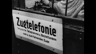 Link to Video | passenger train, Germany, 1936, train ride, Third Reich, black and white, train