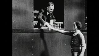 Link to Video | passenger train, Germany, 1936, train ride, Third Reich, black and white, train