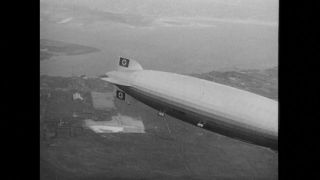Link to Video | burning, airship, historical event, New Jersey, air transport, 1937, zeppelin, LZ 129 Hindenburg, May 6, United States of America, Hindenburg disaster, aerospace industry, disaster, misfortune, black and white, Lakehurst