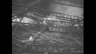 Link to Video | burning, airship, historical event, New Jersey, air transport, 1937, zeppelin, LZ 129 Hindenburg, May 6, United States of America, Hindenburg disaster, aerospace industry, disaster, misfortune, black and white, Lakehurst