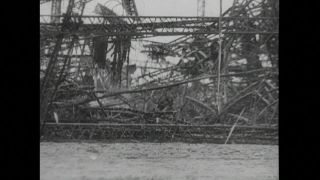 Link to Video | burning, airship, historical event, New Jersey, air transport, 1937, zeppelin, LZ 129 Hindenburg, May 6, United States of America, Hindenburg disaster, aerospace industry, disaster, misfortune, black and white, Lakehurst