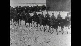 Link to Video | World War I, cavalry, soldier, black and white, military