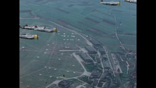 Link to Video | airplane with propellers, United States Air Force, Full High Definition, airplane, color, Air-to-air photography, World War II, 1945, daytime