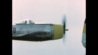 Link to Video | airplane with propellers, United States Air Force, Full High Definition, airplane, color, Air-to-air photography, World War II, 1945, daytime