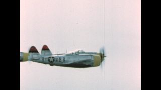 Link to Video | airplane with propellers, United States Air Force, Full High Definition, airplane, color, Air-to-air photography, World War II, 1945, daytime