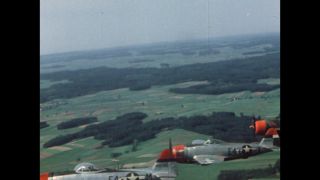 Link to Video | airplane with propellers, United States Air Force, Full High Definition, airplane, color, Air-to-air photography, World War II, 1945, daytime