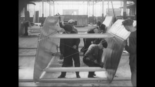 Link to Video | airplane with propellers, Elizabeth, New Jersey, aircraft construction, 1917, military aircraft, United States of America, manufactory, Plainfield, production, Standard Aircraft Corporation, black and white, aerospace manufacturer