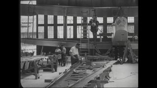 Link to Video | airplane with propellers, Elizabeth, New Jersey, aircraft construction, 1917, military aircraft, United States of America, manufactory, Plainfield, production, Standard Aircraft Corporation, black and white, aerospace manufacturer