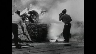Link to Video | France, 1955, 24 Hours of Le Mans, auto race, black and white