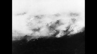 Link to Video | volcanic ash, smoke, natural phenomenon, Italy, Mount Vesuvius, 1944, volcanic eruption, black and white