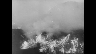 Link to Video | natural phenomenon, Italy, Mount Vesuvius, 1944, natural disaster, black and white
