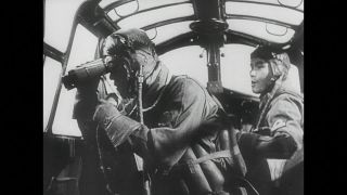 Link to Video | Japan, bomber, Mitsubishi Group, Pacific War, war, armed conflict, World War II, G3M Rikko, black and white