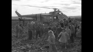 Link to Video | United States Air Force, Spain, helicopter, 1958, Sikorsky S-55, black and white