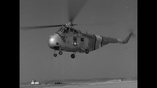 Link to Video | United States Air Force, Spain, helicopter, 1958, Sikorsky S-55, black and white