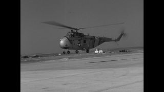 Link to Video | United States Air Force, Spain, helicopter, 1958, Sikorsky S-55, black and white
