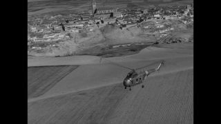 Link to Video | United States Air Force, Spain, helicopter, 1958, Sikorsky S-55, black and white