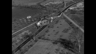Link to Video | United States Air Force, Spain, helicopter, 1958, Sikorsky S-55, black and white