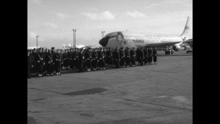 Link to Video | France, Air Force One, Orly Airport, state visit, 1959, Boeing 707, black and white, Dwight D. Eisenhower