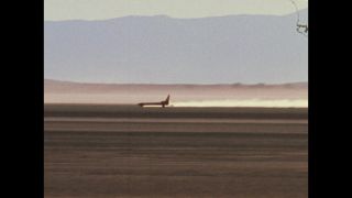 Link to Video | speed of sound, record, speed record, color, Stan Barrett, 1979, speed, rocket car, color motion picture film, Budweiser Rocket, California